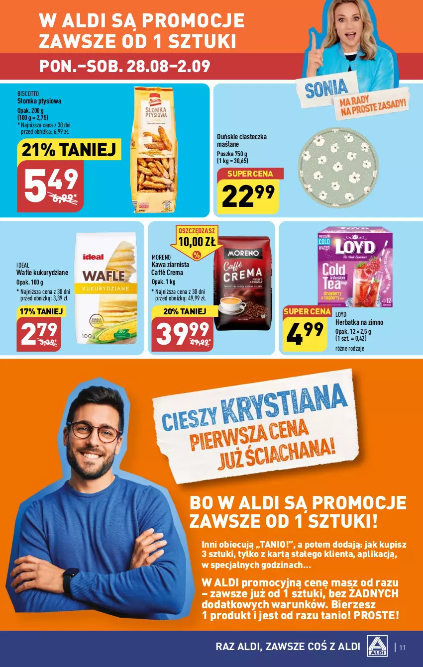 Gazetka promocyjna Aldi - Pełna oferta - ważna 28.08 do 02.09.2023 - strona 11 - produkty: Kawa, Kawa ziarnista, Loyd, Wafle