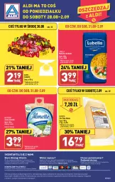 Gazetka promocyjna Aldi - Pełna oferta - Gazetka - ważna od 02.09 do 02.09.2023 - strona 38 - produkty: Lubella, Makaron, Ser, Por, Złoty Mazur, Cukier, Bell, O nas, Wawel, Serek, Hochland, Bella, Biuro, Cukierki, Almette