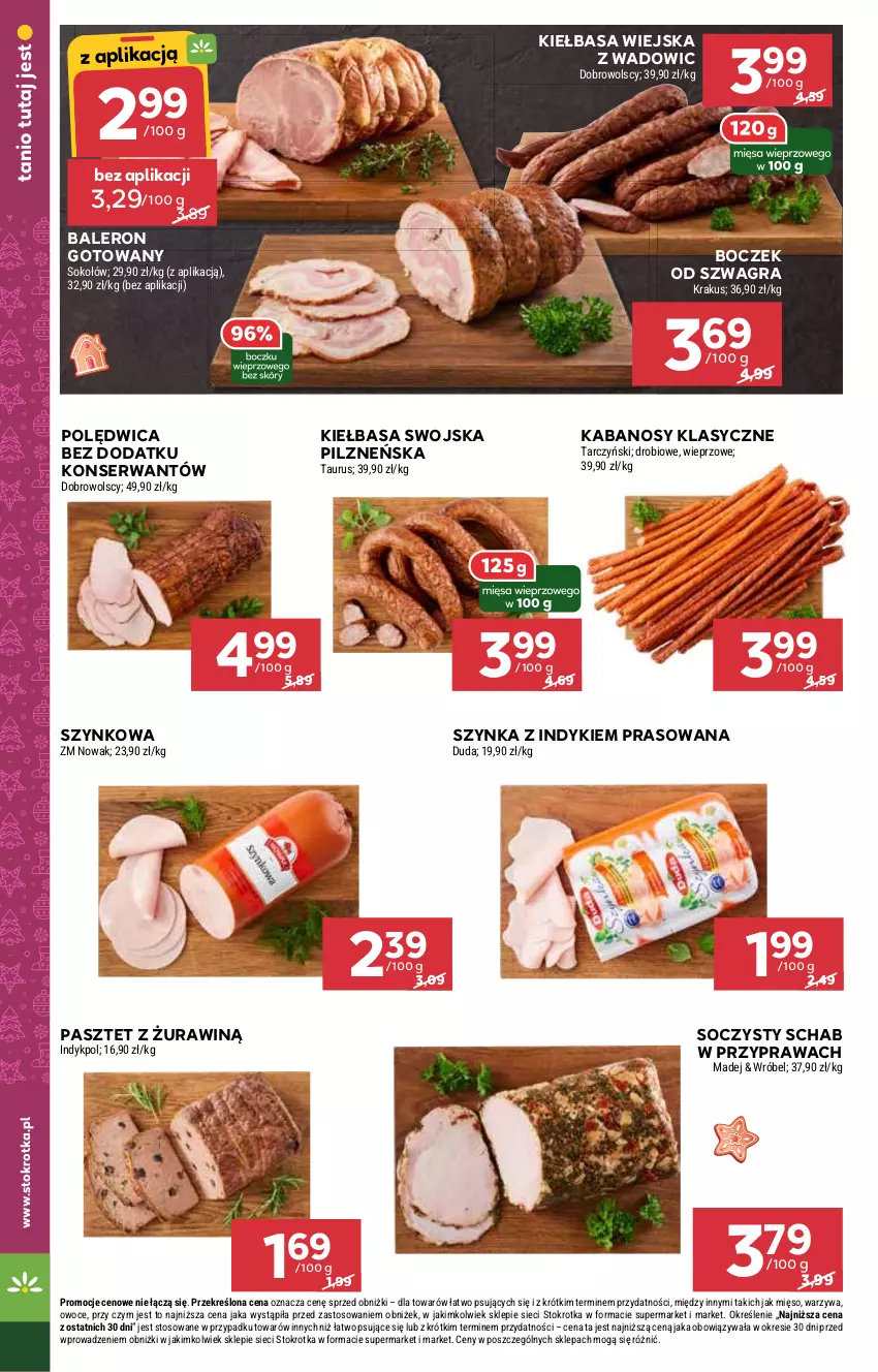 Gazetka promocyjna Stokrotka - Market Opole/Radom - ważna 19.12 do 27.12.2024 - strona 14 - produkty: Boczek, Gra, Kabanos, Kiełbasa, Kiełbasa wiejska, Krakus, Madej Wróbel, Mięso, NOWAK, Owoce, Pasztet, Polędwica, Ser, Sok, Sokołów, Szynka, Tarczyński, Warzywa