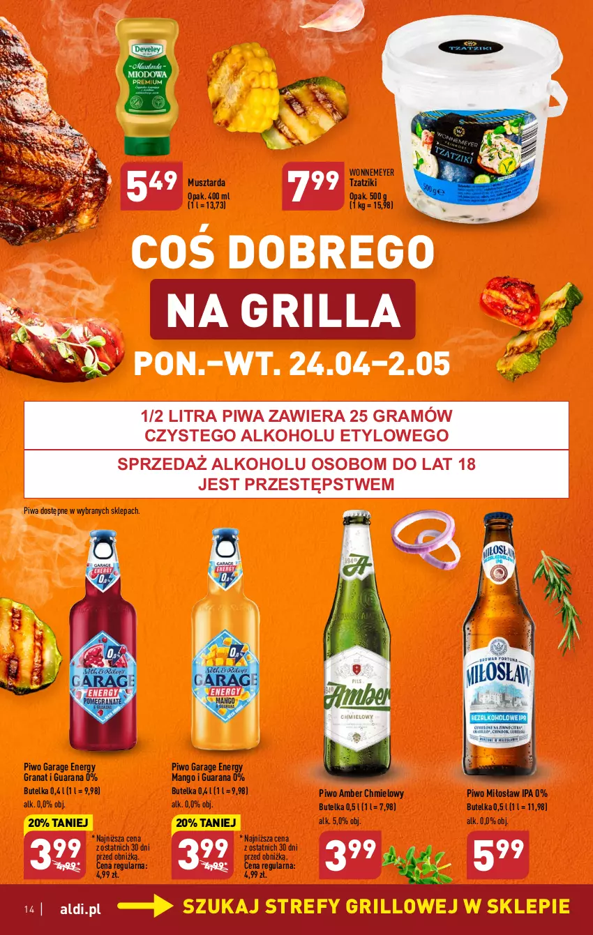 Gazetka promocyjna Aldi - Pełen katalog - ważna 24.04 do 02.05.2023 - strona 14 - produkty: Gra, Granat, Grill, Mango, Mus, Musztarda, Piwa, Piwo