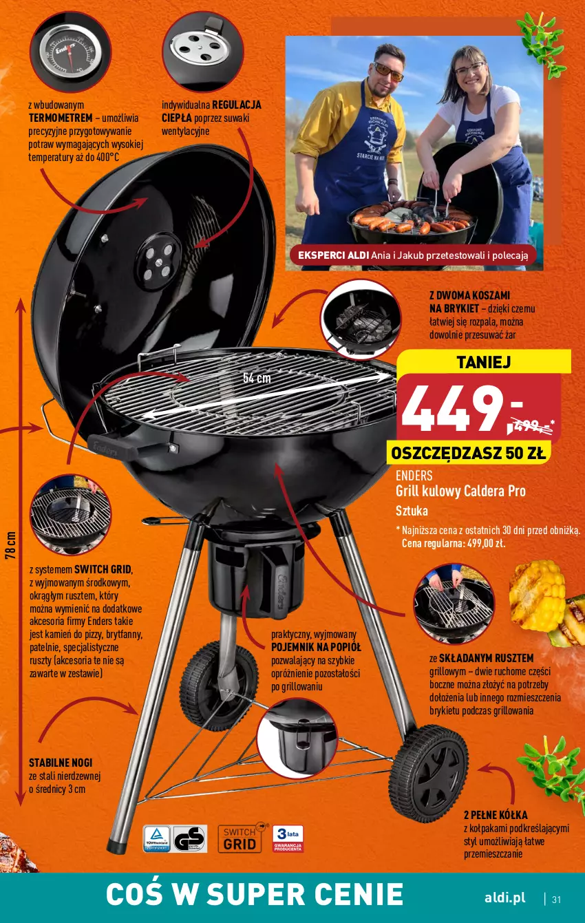 Gazetka promocyjna Aldi - Pełen katalog - ważna 24.04 do 02.05.2023 - strona 31 - produkty: Fa, GRID, Grill, Kołpak, Kosz, Pojemnik, Sok, Termometr