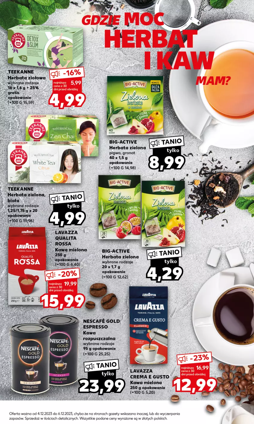 Gazetka promocyjna Kaufland - Mocny Start - ważna 04.12 do 06.12.2023 - strona 15 - produkty: Gra, Granat, Herbata, Kawa, Kawa mielona, Kawa rozpuszczalna, Lavazza, Por