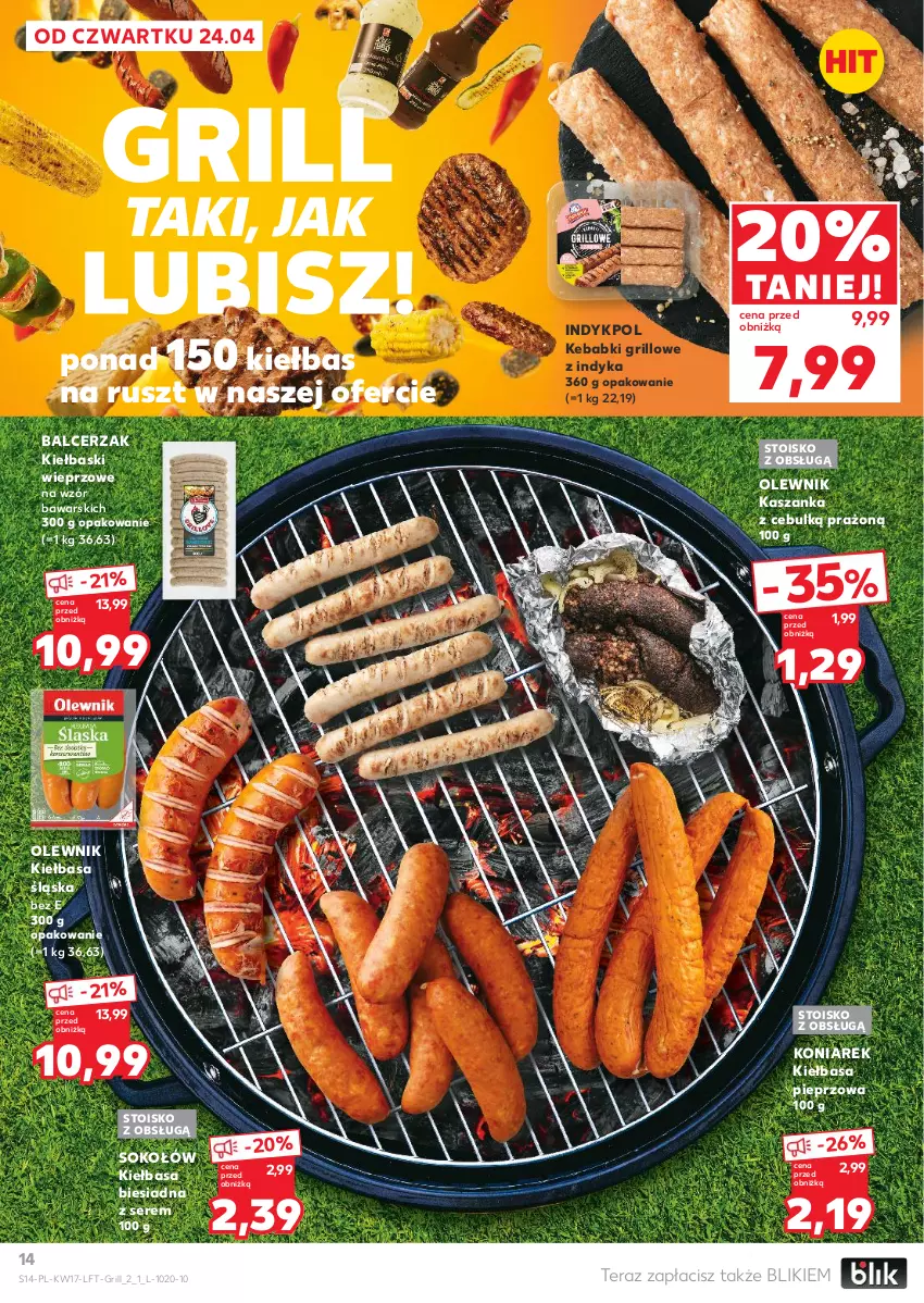 Gazetka promocyjna Kaufland - Gazetka tygodnia - ważna 24.04 do 29.04.2025 - strona 14 - produkty: Grill, Kasza, Kaszanka, Kebab, Kiełbasa, Kiełbasa biesiadna, Kiełbasa śląska, Olewnik, Pieprz, Ser, Sok, Sokołów, Tera