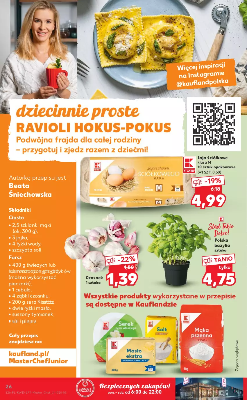 Gazetka promocyjna Kaufland - OFERTA TYGODNIA - ważna 10.03 do 16.03.2022 - strona 26 - produkty: Bazyl, Bazylia, Cebula, Czosnek, Dzieci, Fa, Gra, Jaja, Lanki, Piec, Pieprz, Ricotta, Ser, Sól