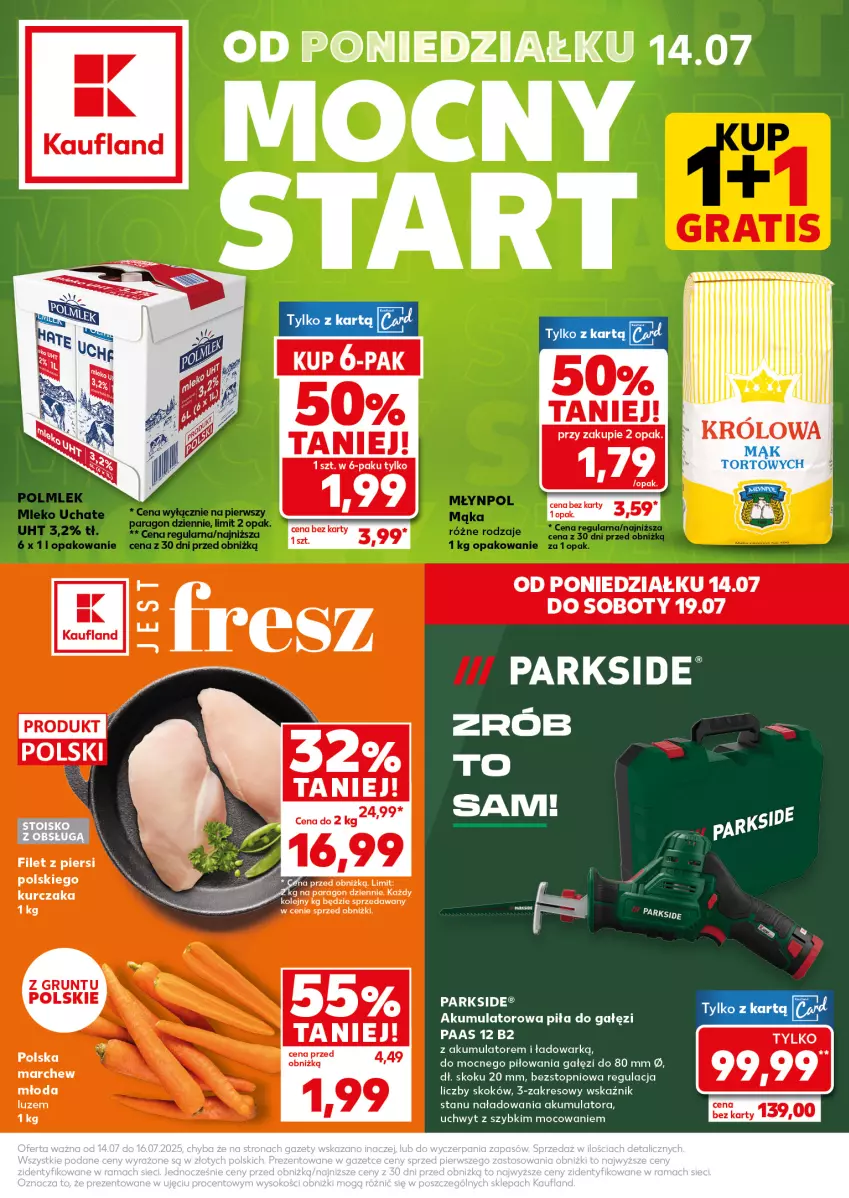 Gazetka promocyjna Kaufland - Mocny Start - ważna 14.07 do 16.07.2025 - strona 1 - produkty: Akumulator, Grunt, Kurczak, LG, Parkside, Piła do gałęzi, Top