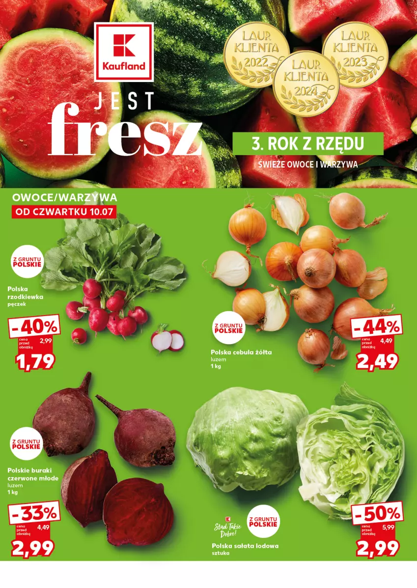Gazetka promocyjna Kaufland - Mocny Start - ważna 14.07 do 16.07.2025 - strona 10 - produkty: Buraki, Cebula, Grunt, LG, Owoce, Rzodkiewka, Warzywa