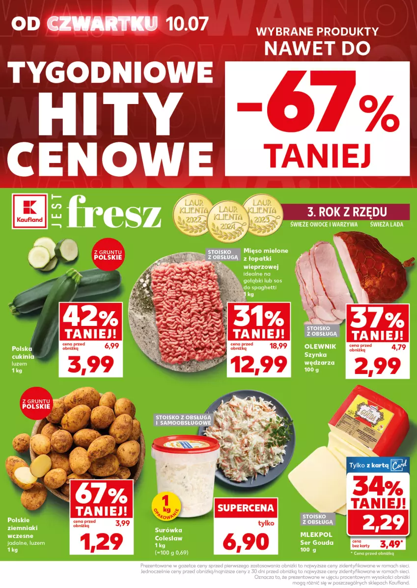 Gazetka promocyjna Kaufland - Mocny Start - ważna 14.07 do 16.07.2025 - strona 6 - produkty: Gouda, Grunt, Mięso, Mięso mielone, Mięso mielone z łopatki wieprzowej, Owoce, Ser, Sos, Surówka, Szynka, Warzywa, Ziemniaki