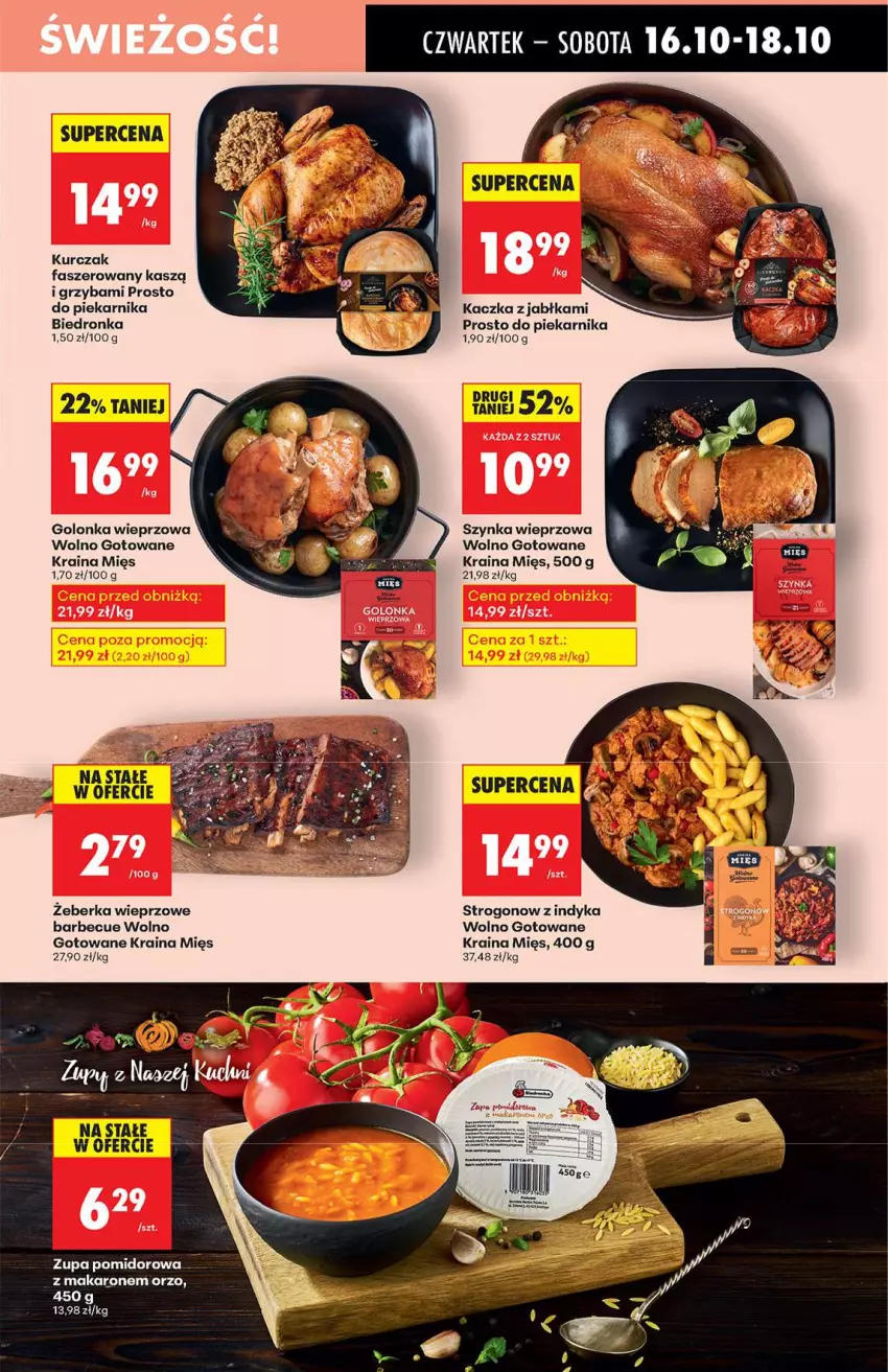 Gazetka promocyjna Biedronka - Od Czwartku 16.10 - ważna 16.10 do 22.10.2025 - strona 25 - produkty: Fa, Golonka wieprzowa, Jabłka, Kaczka, Kurczak, Makaron, Piekarnik, Szynka, Szynka wieprzowa, Zupa, Zupa pomidorowa
