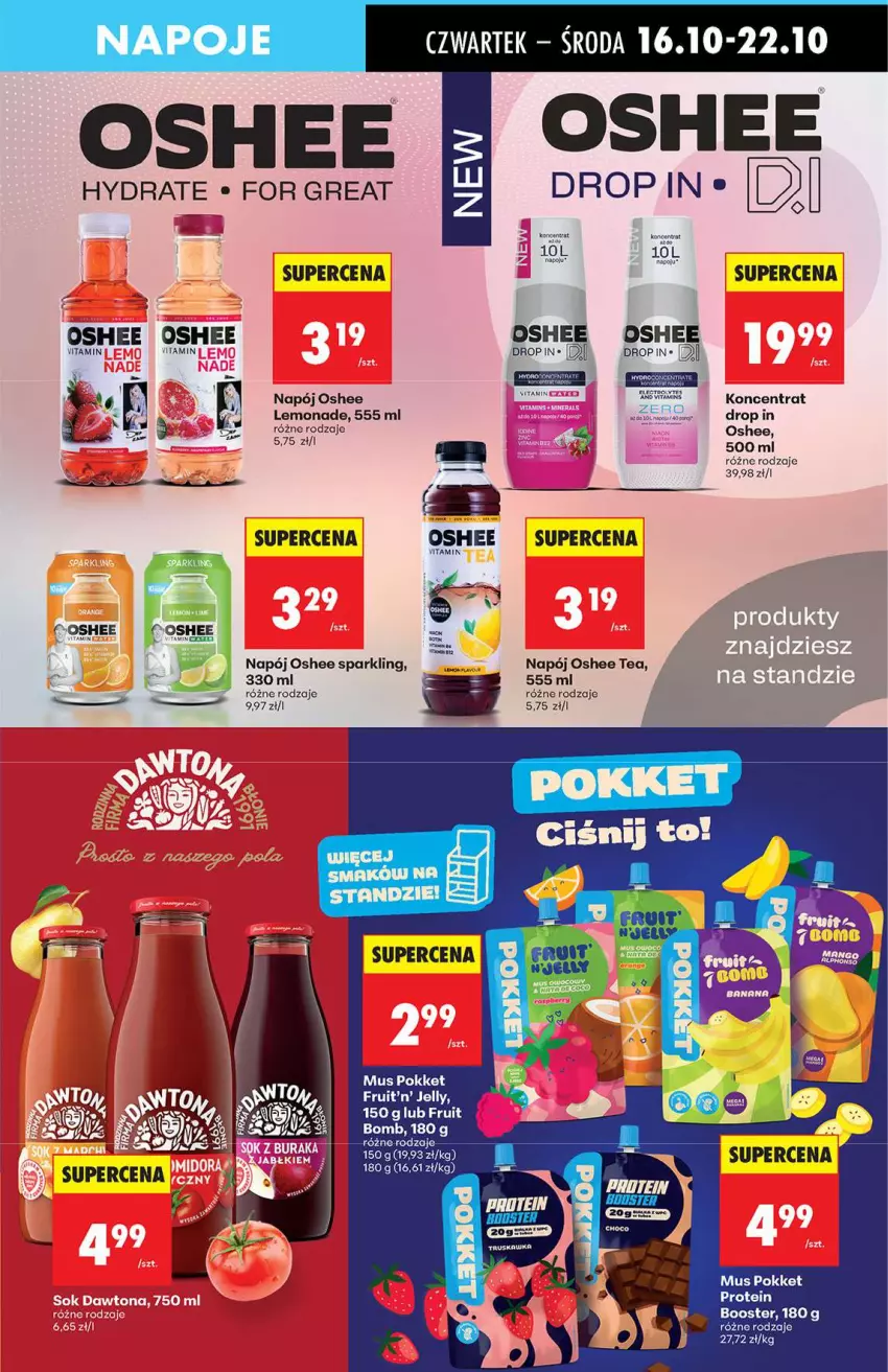 Gazetka promocyjna Biedronka - Od Czwartku 16.10 - ważna 16.10 do 22.10.2025 - strona 55 - produkty: Booster, Mus, Napój, Napoje, Oshee, Ser