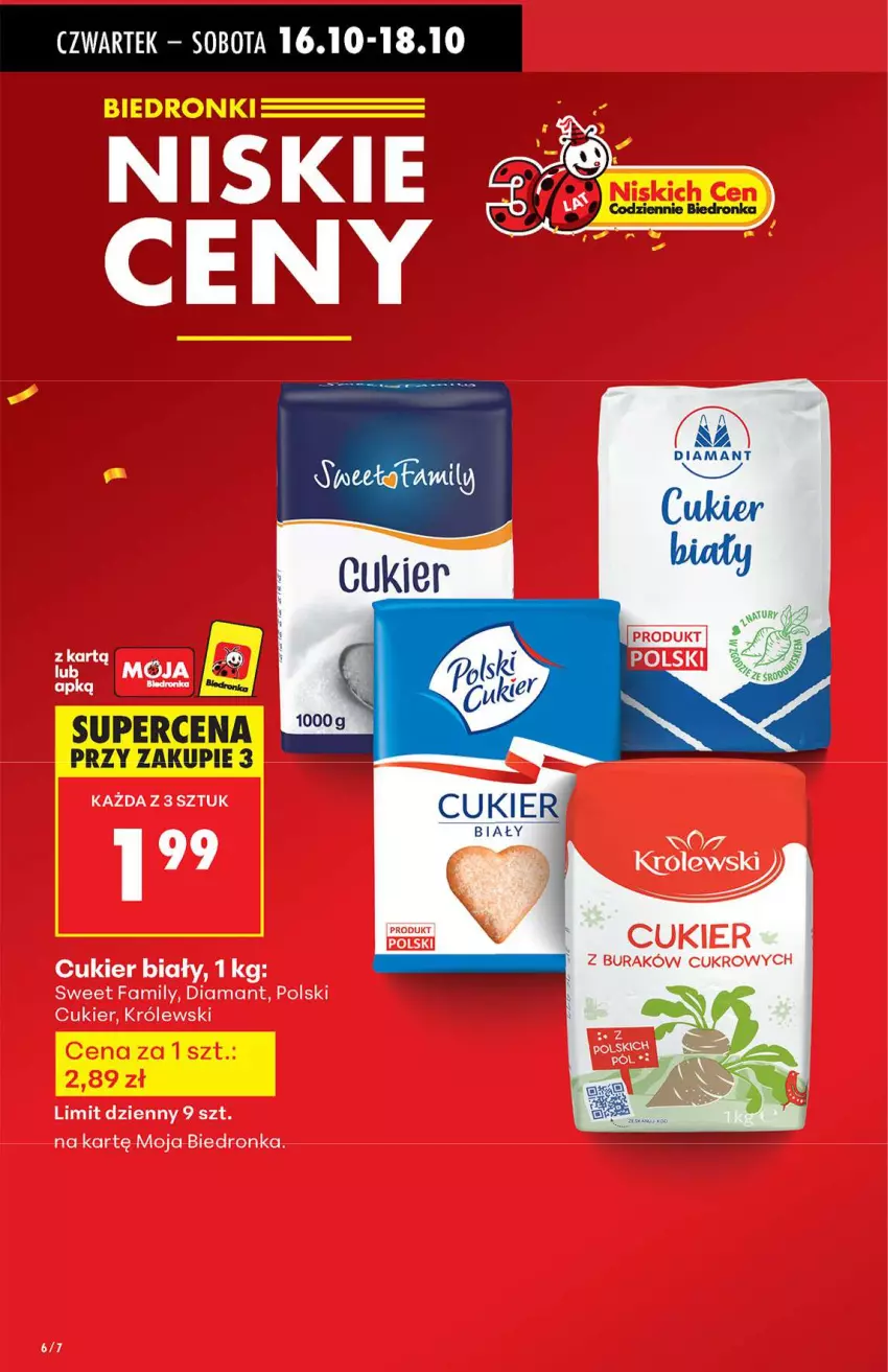 Gazetka promocyjna Biedronka - Od Czwartku 16.10 - ważna 16.10 do 22.10.2025 - strona 6 - produkty: Cukier, Diamant, Fa, Królewski