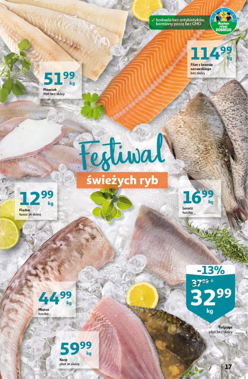 Gazetka promocyjna Auchan - Gazetka Oferta Rewelacyjne słodkości Hipermarket Auchan - ważna 16.03 do 22.03.2023 - strona 17 - produkty: Karp, Miętus, Sos, Tusz