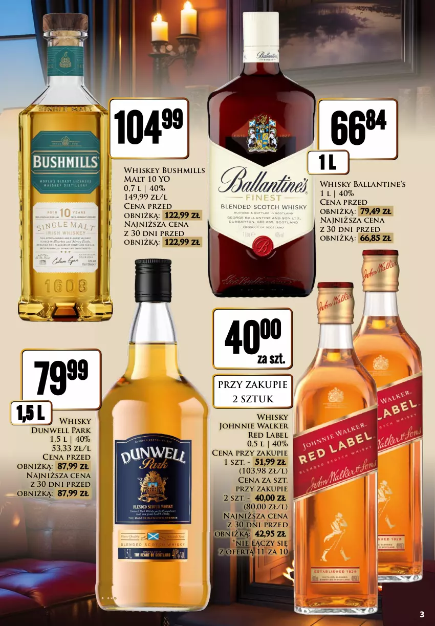 Gazetka promocyjna Dino - Oferta alkoholowa - ważna 07.08 do 08.08.2026 - strona 3 - produkty: Bushmills, Johnnie Walker, Whiskey, Whisky