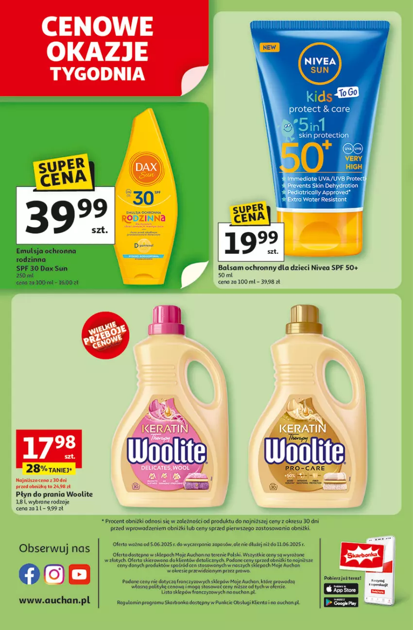 Gazetka promocyjna Auchan - LATO FIRST MINUTE Moje - ważna 05.06 do 11.06.2025 - strona 10 - produkty: Dzieci, Emulsja, Gra, Nivea, Płyn do prania, Ser, Tera, Woolite