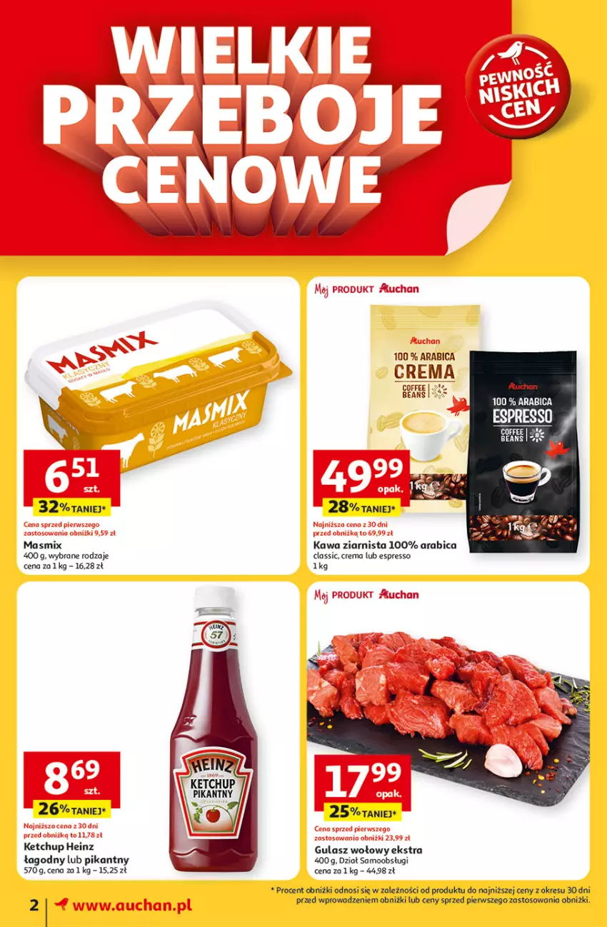 Gazetka promocyjna Auchan - LATO FIRST MINUTE Moje - ważna 05.06 do 11.06.2025 - strona 2 - produkty: BIC, Gulasz wołowy, Heinz, Kawa, Kawa ziarnista, Ketchup, Por