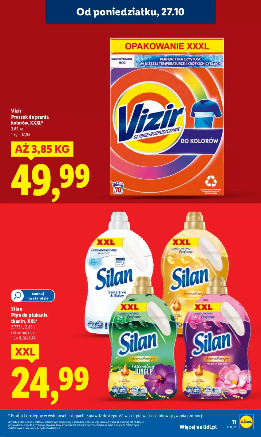 Gazetka promocyjna Lidl - GAZETKA - ważna 27.10 do 29.10.2025 - strona 11 - produkty: Płyn do płukania, Proszek do prania, Silan, Vizir