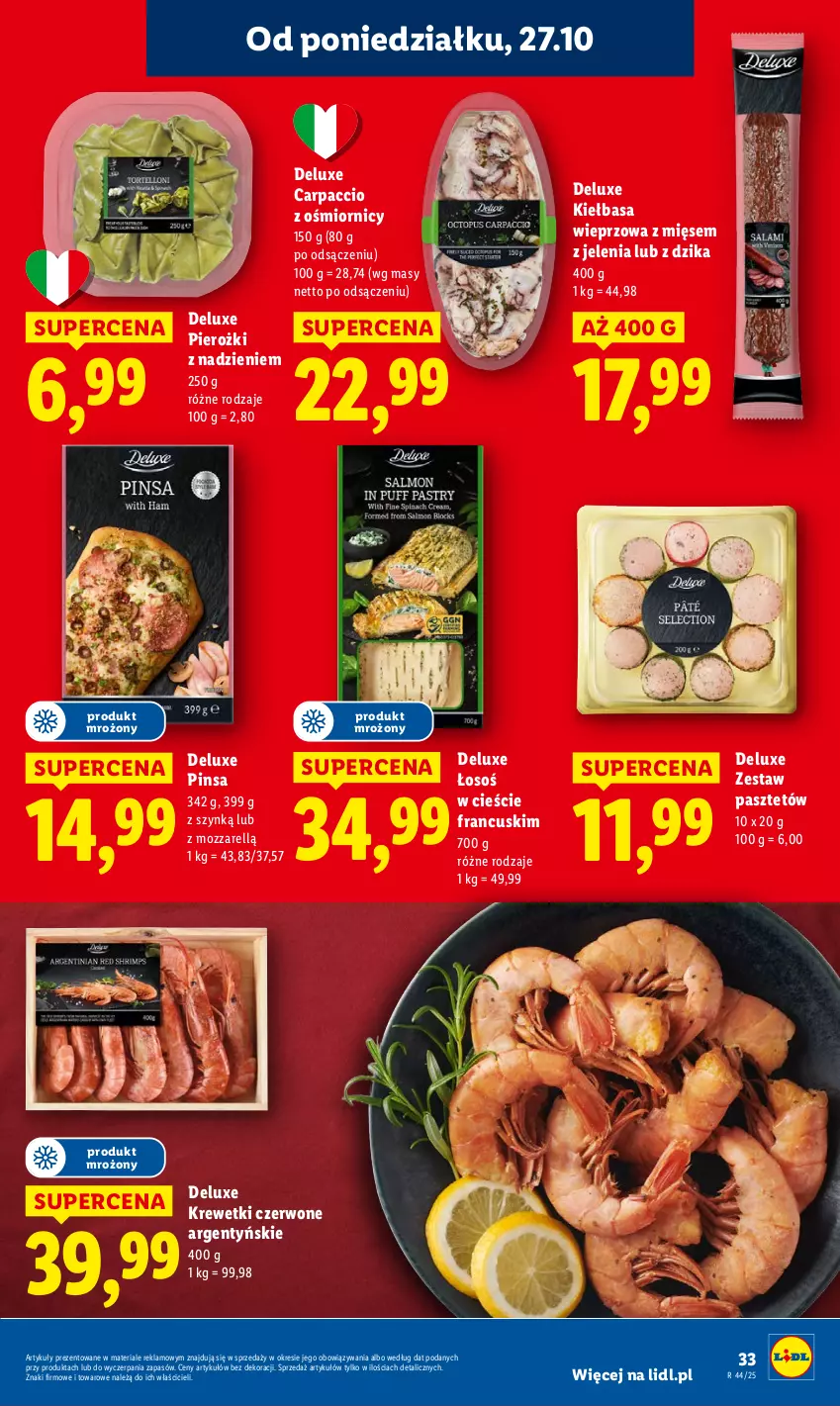 Gazetka promocyjna Lidl - GAZETKA - ważna 27.10 do 29.10.2025 - strona 37 - produkty: Carpaccio, Kiełbasa, Krewetki, Pasztet