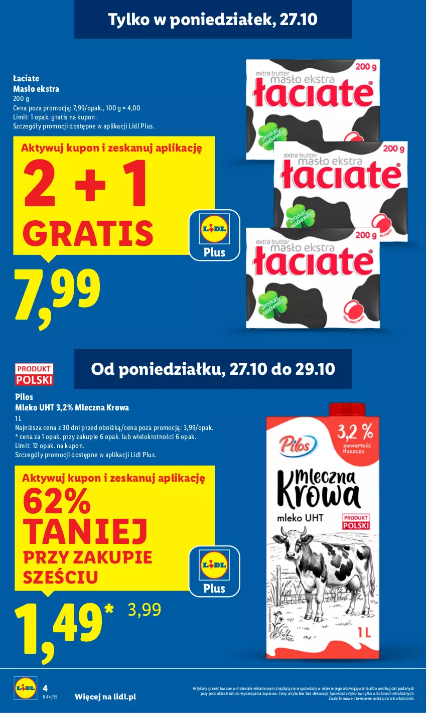 Gazetka promocyjna Lidl - GAZETKA - ważna 27.10 do 29.10.2025 - strona 4 - produkty: Gra, Masło, Mleko, Pilos