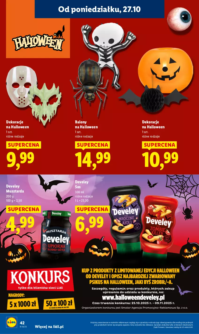 Gazetka promocyjna Lidl - GAZETKA - ważna 27.10 do 29.10.2025 - strona 46 - produkty: Balony, Mus, Musztarda, Sos