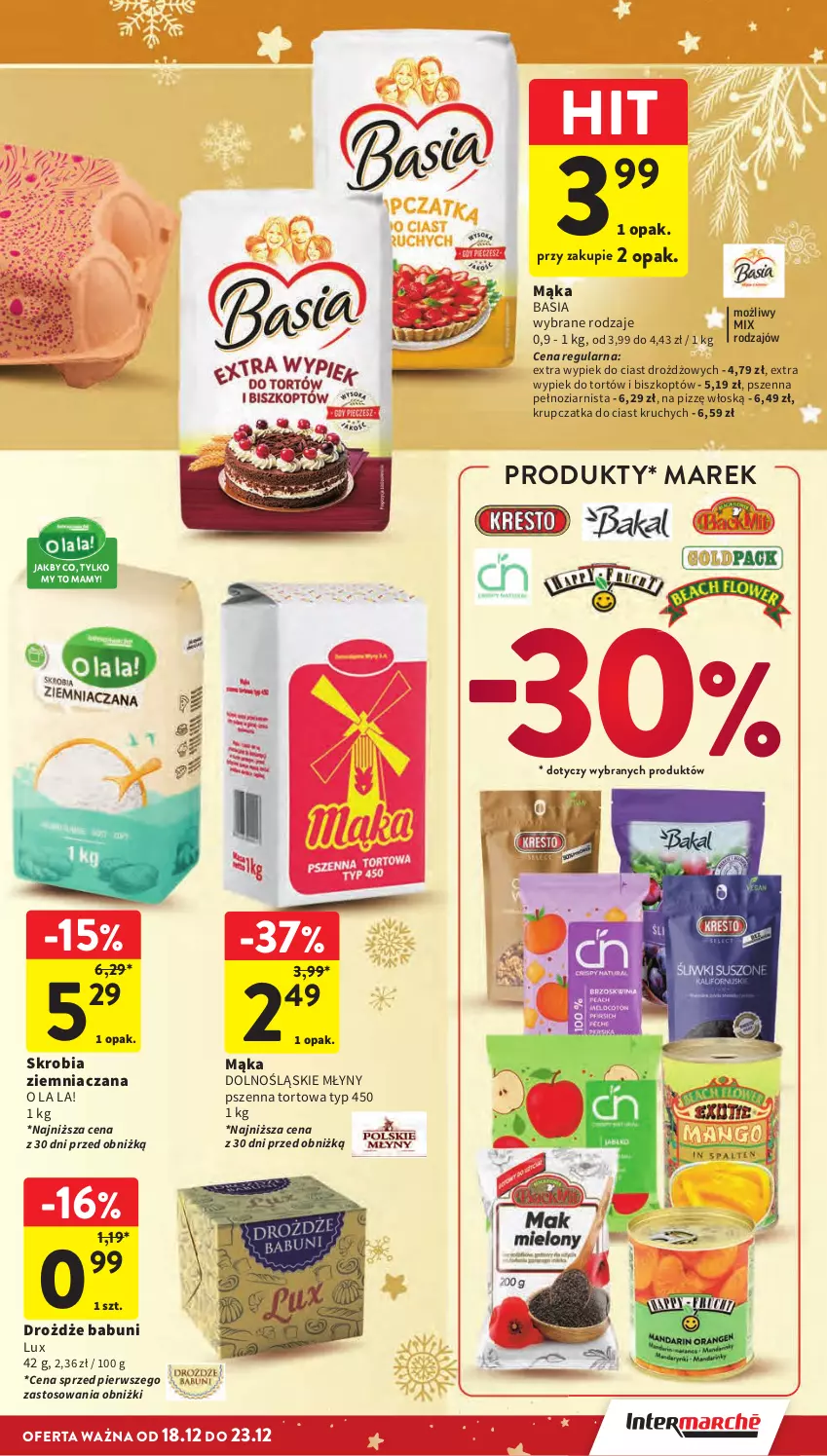 Gazetka promocyjna Intermarche - Gazetka promocyjna - ważna 18.12 do 23.12.2025 - strona 25 - produkty: Babuni, Basia, Drożdże, Mąka, Skrobia ziemniaczana