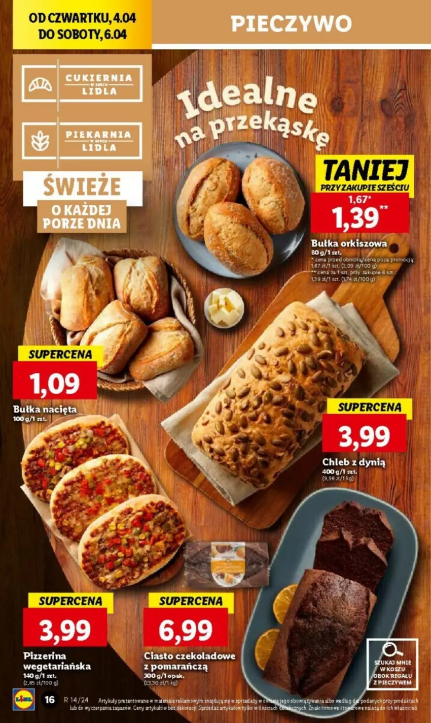 Gazetka promocyjna Lidl - ważna 03.04 do 04.04.2024 - strona 13 - produkty: Chleb, Ciasto czekoladowe, Dynią