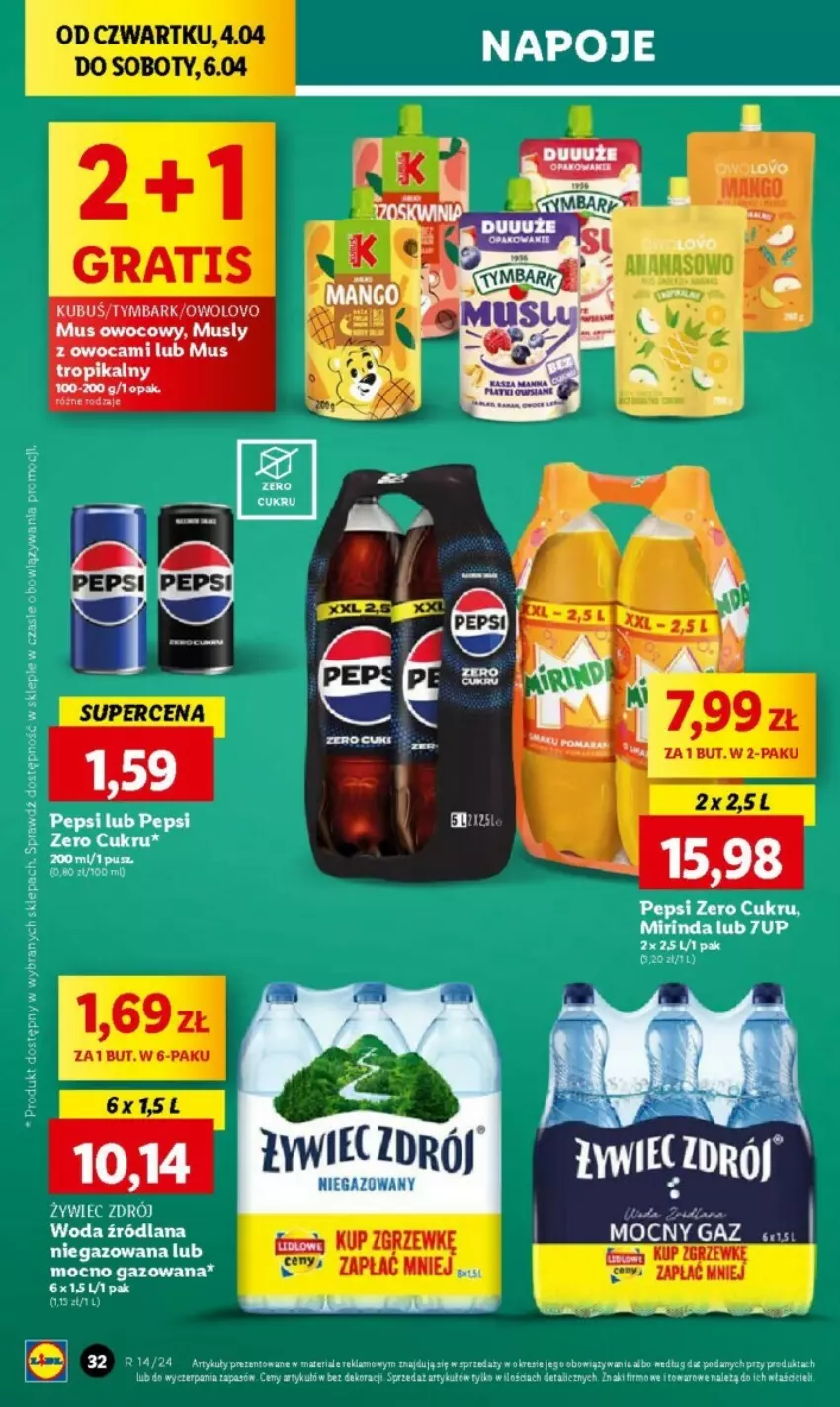 Gazetka promocyjna Lidl - ważna 03.04 do 04.04.2024 - strona 32 - produkty: Gra, Mus, Pepsi, Tymbark