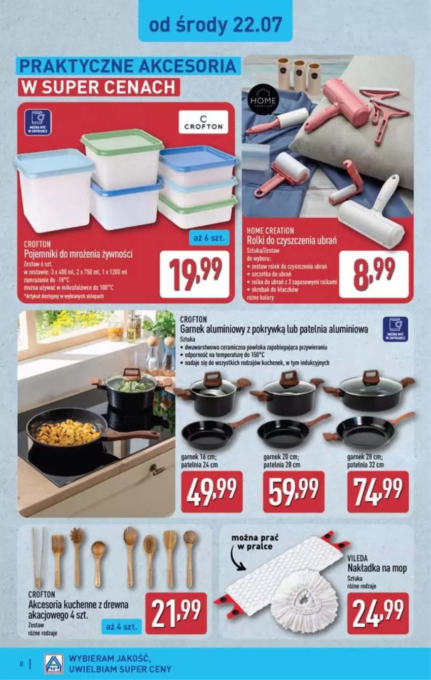 Gazetka promocyjna Aldi - Przygotuj się na kolejny tydzień - ważna 22.07 do 25.07.2026 - strona 8 - produkty: Garnek, Mop, Patelnia, Por, Vileda