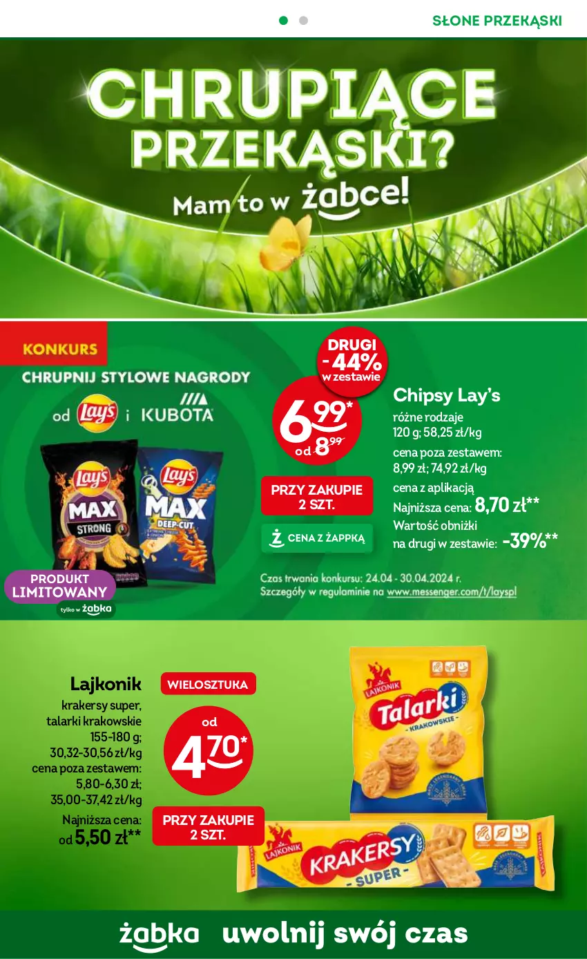 Gazetka promocyjna Żabka - ważna 24.04 do 07.05.2024 - strona 30 - produkty: Chipsy, Krakersy, Lajkonik, Lay’s
