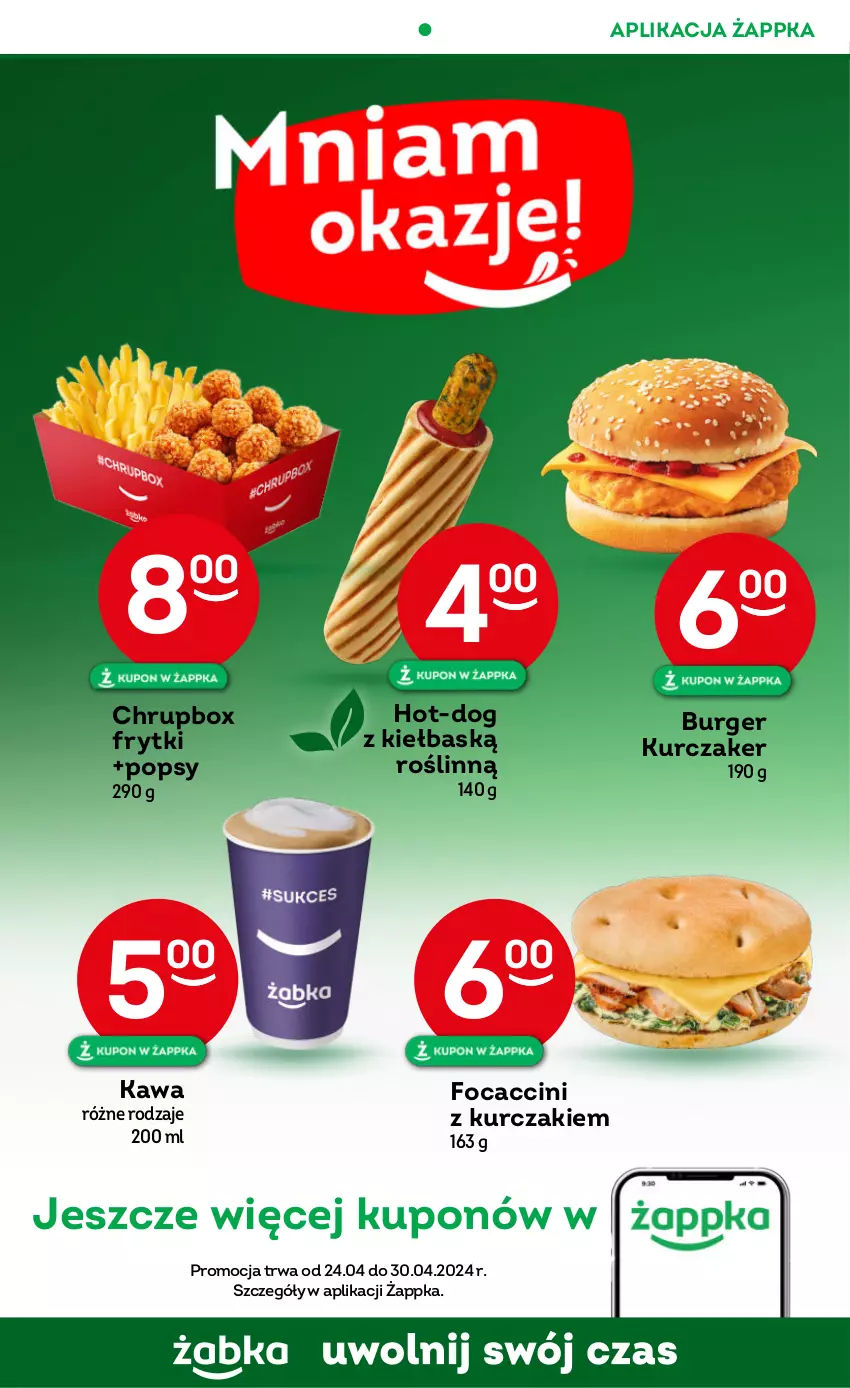Gazetka promocyjna Żabka - ważna 24.04 do 07.05.2024 - strona 39 - produkty: Burger, Frytki, Kawa, Kurczak