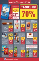 Gazetka promocyjna Aldi - Oferta weekendowa - Gazetka - ważna od 29.06 do 29.06.2025 - strona 6 - produkty: Piwa, Piwo, Ser topiony, Rycki Edam, Top, Sok, Ser, Gra, Sardynki, Chipsy, Kawa mielona, Kawa, Golden Seafood, Sok jabłkowy, Edam, Tymbark, Olej, Kiełbasa, Merci, Kiełbasa śląska