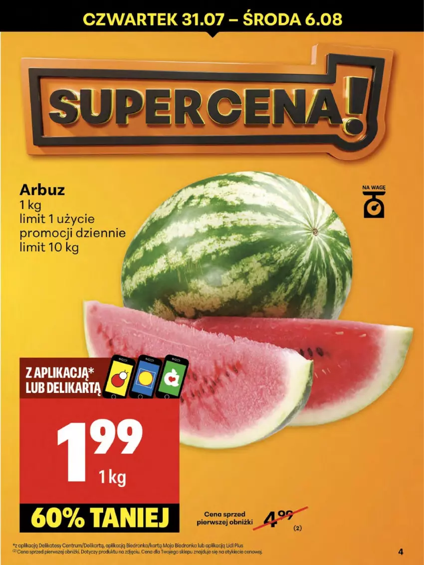 Gazetka promocyjna Delikatesy Centrum - Franczyza DC31 Czwartek - ważna 31.07 do 06.08.2025 - strona 4 - produkty: Arbuz, Rum
