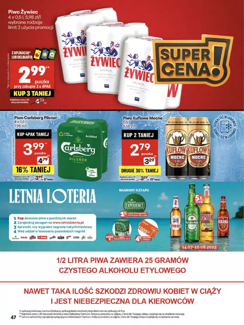 Gazetka promocyjna Delikatesy Centrum - Franczyza DC31 Czwartek - ważna 31.07 do 06.08.2025 - strona 47 - produkty: Carlsberg, Gra, Piec, Piwa, Piwo, Rum