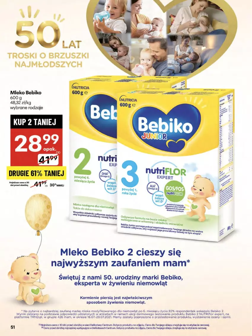 Gazetka promocyjna Delikatesy Centrum - Franczyza DC31 Czwartek - ważna 31.07 do 06.08.2025 - strona 51 - produkty: Bebiko, Fa, Mleko, O nas, Rama, Rum