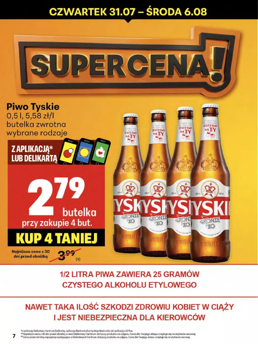 Gazetka promocyjna Delikatesy Centrum - Franczyza DC31 Czwartek - ważna 31.07 do 06.08.2025 - strona 7 - produkty: Piwo, Rum, Tyskie