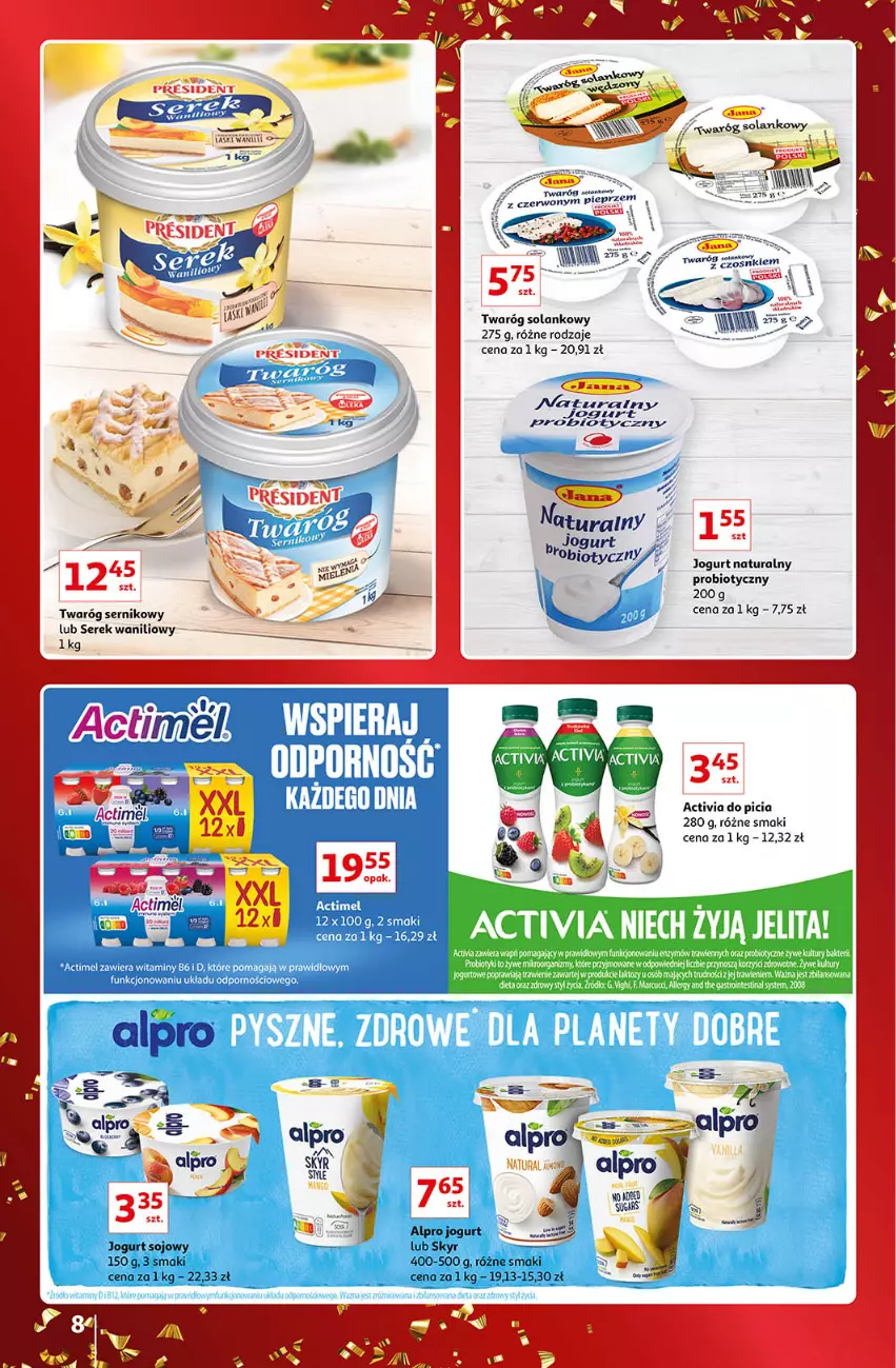 Gazetka promocyjna Auchan - Gazetka Znane Marki Lubiane Auchan - ważna 01.12 do 11.12.2022 - strona 8 - produkty: Activia, Alpro, Jogurt, Jogurt naturalny, Ser, Serek, Solan, Twaróg