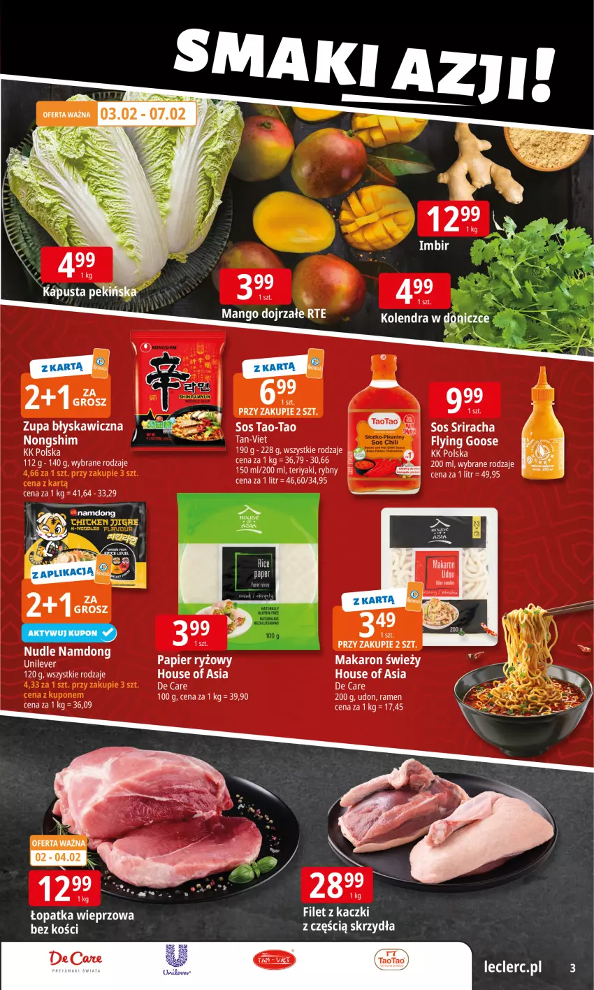 Gazetka promocyjna E Leclerc - ważna 02.02 do 09.01.2026 - strona 3 - produkty: House of Asia, Klej, Kolendra, Makaron, Mango, Papier, Sos, Woda, Zupa