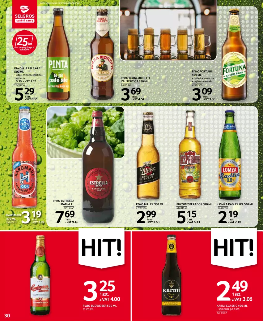 Gazetka promocyjna Selgros - Oferta spożywcza - ważna 19.05 do 01.06.2022 - strona 30 - produkty: Desperados, Fortuna, Karmi, Piwo, Radler, Ser