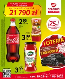 Gazetka promocyjna Selgros - Oferta spożywcza - Gazetka - ważna od 01.06 do 01.06.2022 - strona 1 - produkty: Sos, Samochód, Coca-Cola, Napoje, Tran, Fortuna, LG, Fa