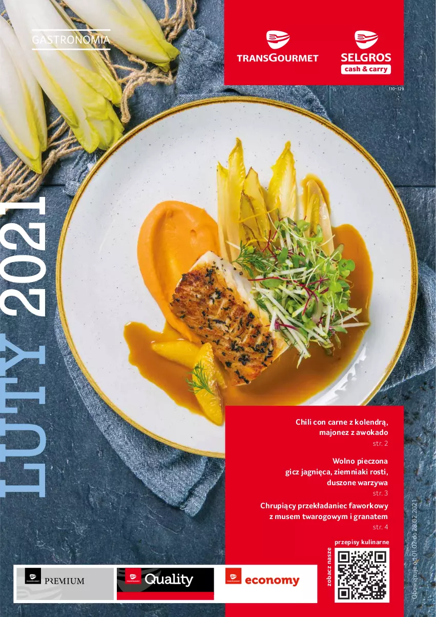 Gazetka promocyjna Selgros - Oferta gastronomiczna - ważna 01.01 do 31.01.2021 - strona 1 - produkty: Fa, Gra, Granat, Majonez, Mus, Piec, Warzywa, Ziemniaki