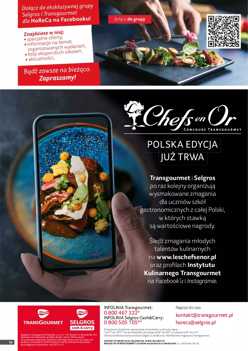 Gazetka promocyjna Selgros - Oferta gastronomiczna - ważna 01.01 do 31.01.2021 - strona 16 - produkty: Fa, Gra, LG, O nas, Olej, Tran