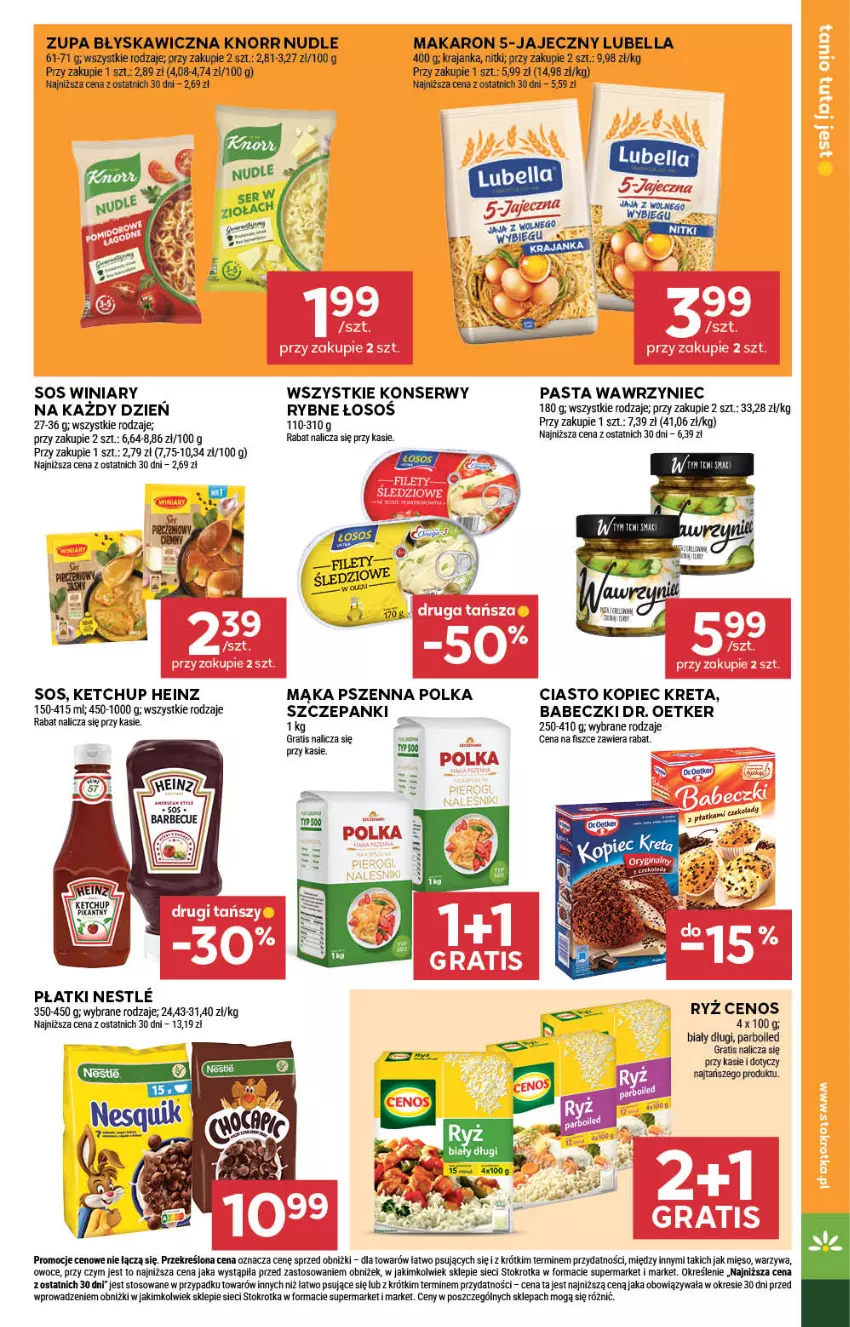 Gazetka promocyjna Stokrotka - Market - ważna 31.07 do 06.08.2025 - strona 17 - produkty: Babeczki, Bell, Bella, Cenos, Dr. Oetker, Gra, Heinz, Ketchup, Knorr, Kopiec Kreta, Kret, Lubella, Mąka, Mąka pszenna, Makaron, Mięso, Owoce, Piec, Ryż, Ser, Sos, Warzywa, Winiary, Zupa