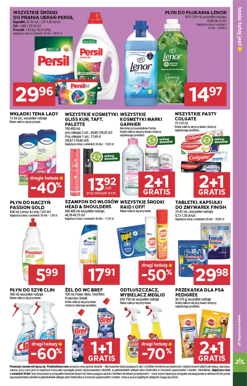 Gazetka promocyjna Stokrotka - Market - ważna 31.07 do 06.08.2025 - strona 23 - produkty: Bref, Clin, Colgate, Finish, Fructis, Garnier, Gliss Kur, Gra, Lenor, LG, Mięso, Odtłuszczacz, Owoce, Palette, Pedigree, Persil, Płyn do płukania, Płyn do szyb, Szampon, Tablet, Taft, Wagi, Warzywa, Wkładki