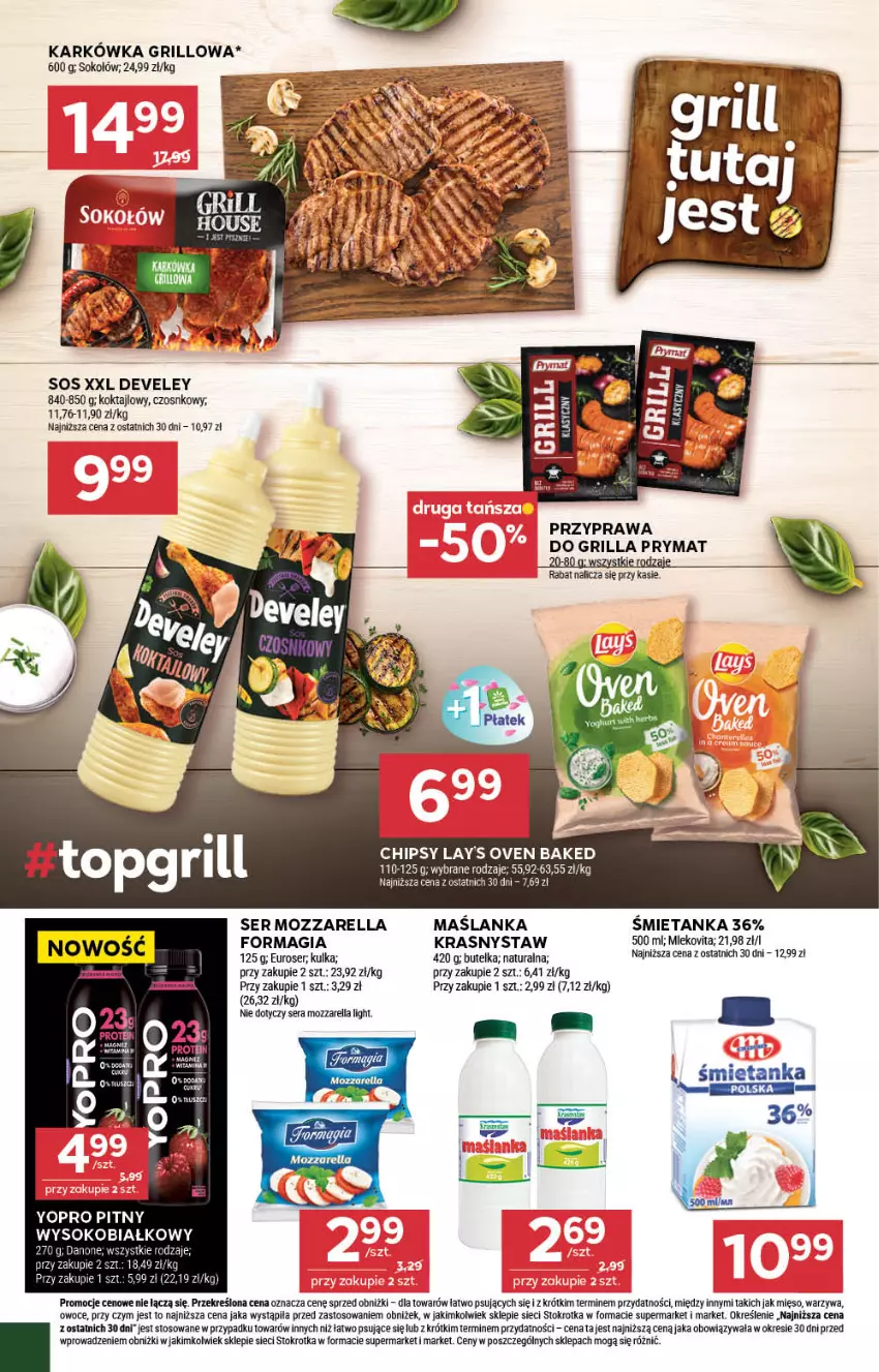 Gazetka promocyjna Stokrotka - Market - ważna 31.07 do 06.08.2025 - strona 8 - produkty: Grill, Maślanka, Mięso, Mozzarella, Owoce, Prymat, Ser, Sok, Sokołów, Sos, Warzywa