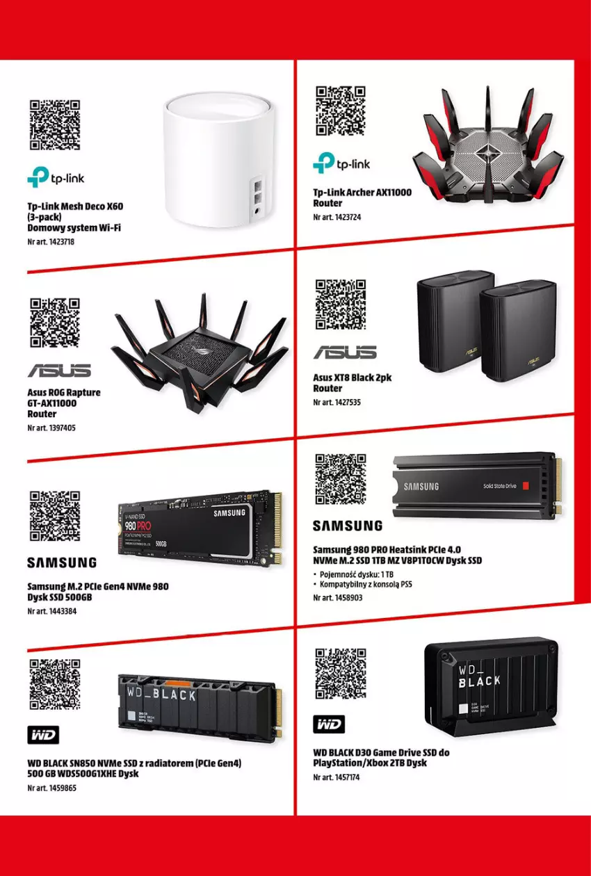 Gazetka promocyjna Media Markt - Gazetka Media Markt - ważna 01.10 do 31.10.2022 - strona 11 - produkty: Asus, Lack, PlayStation, Router, Samsung, TP-Link, Xbox