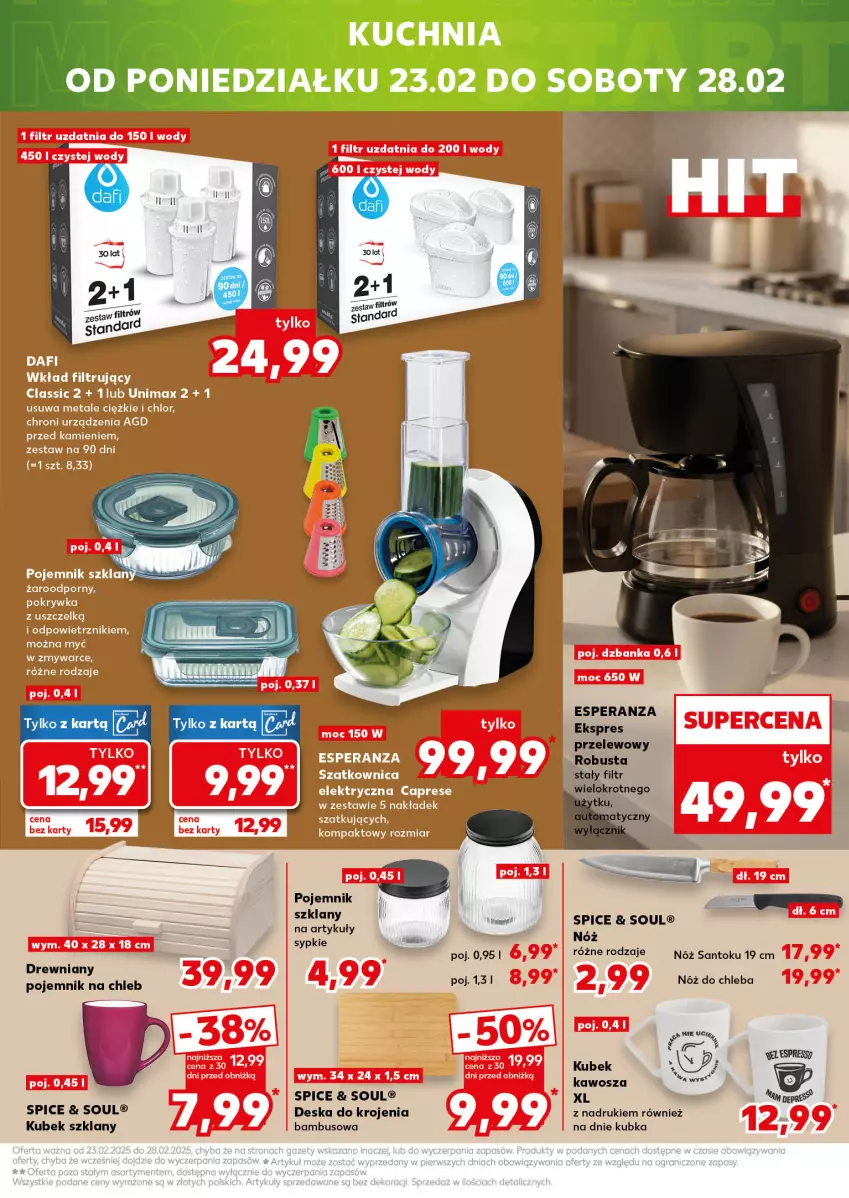 Gazetka promocyjna Kaufland - Kaufland - ważna 19.02 do 25.02.2026 - strona 13 - produkty: Chleb, Deska do krojenia, Fa, Kubek, Kuchnia, Nóż do chleba, Pojemnik, Pojemnik szklany, Por, Szatkownica, Wkład filtrujący