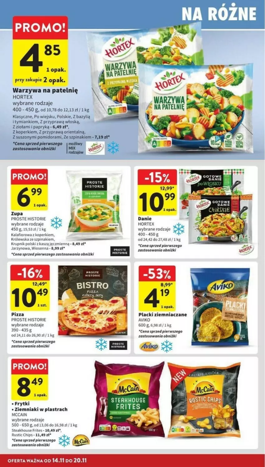 Gazetka promocyjna Intermarche - ważna 14.11 do 20.11.2024 - strona 17 - produkty: Bazyl, Frytki, Hortex, Kalafior, Krupnik, Lack, Pizza, Rust, Szpinak, Warzywa, Ziemniaki, Zupa