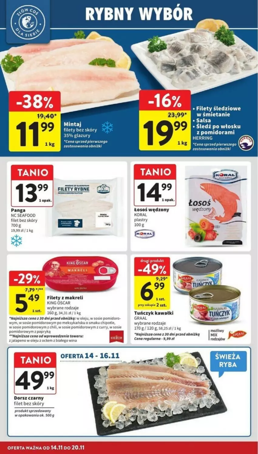 Gazetka promocyjna Intermarche - ważna 14.11 do 20.11.2024 - strona 19 - produkty: Cleanic, Dorsz, Fa, Gra, Graal, Kawa, Lazur, Mintaj, Olej, Panga, Salsa, Sos, Tuńczyk