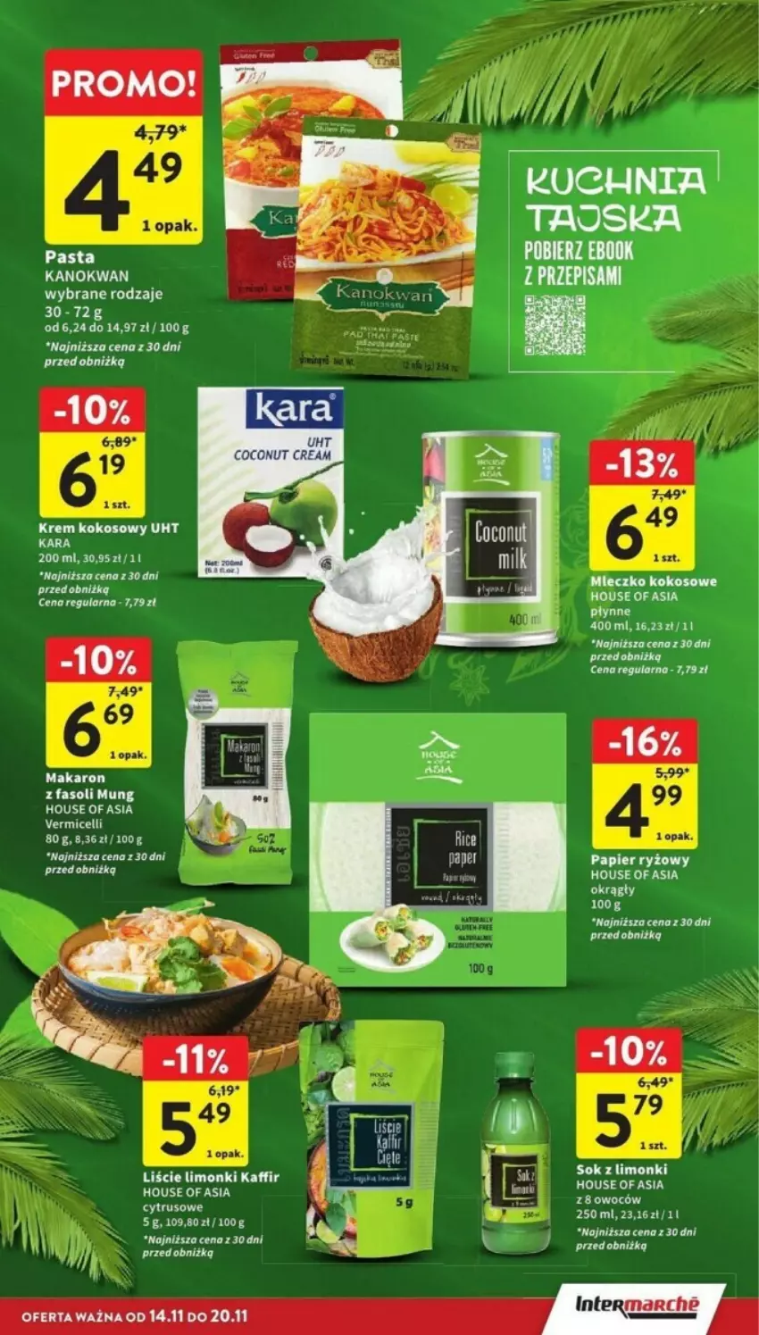 Gazetka promocyjna Intermarche - ważna 14.11 do 20.11.2024 - strona 20 - produkty: Fa, Fasoli mung, House of Asia, Kokos, Makaron, Mleczko, Papier, Papier ryżowy, Ryż, Sok