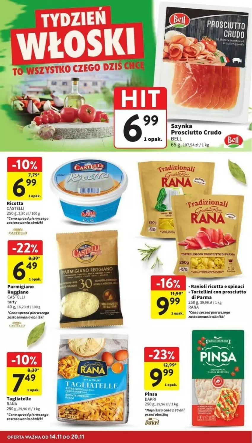 Gazetka promocyjna Intermarche - ważna 14.11 do 20.11.2024 - strona 21 - produkty: Fa, Prosciutto, Ricotta, Szynka, Tagliatelle