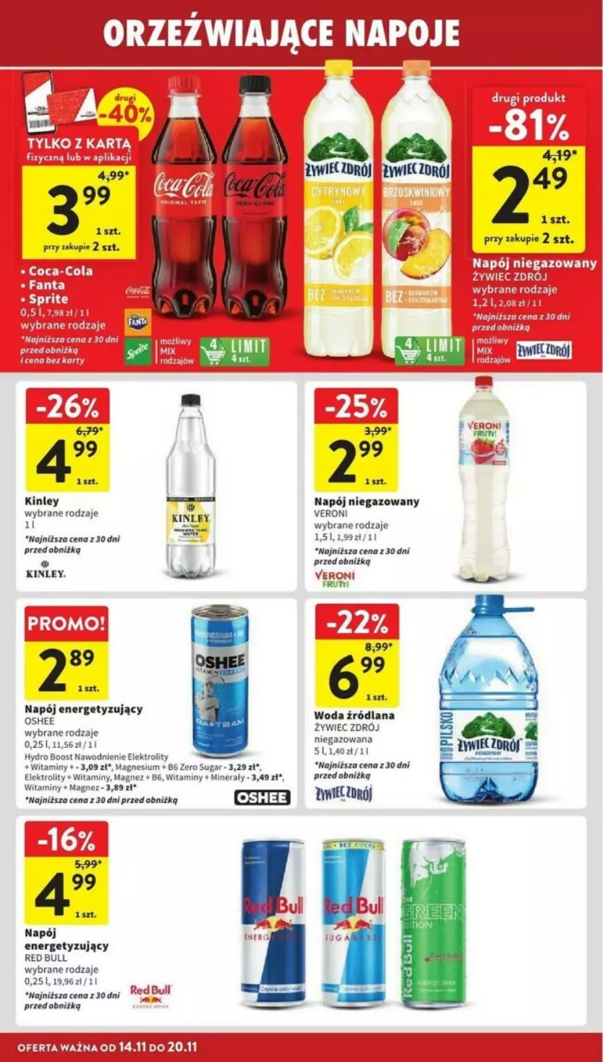 Gazetka promocyjna Intermarche - ważna 14.11 do 20.11.2024 - strona 30 - produkty: Fa, LANA, Magnez, Napój, Napój niegazowany, Oshee, Red Bull, Woda