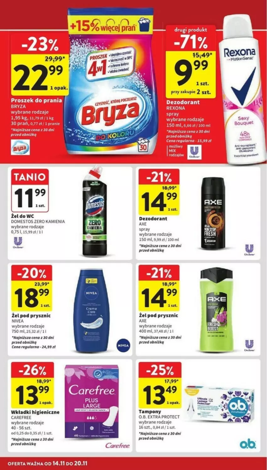 Gazetka promocyjna Intermarche - ważna 14.11 do 20.11.2024 - strona 32 - produkty: Carefree, Nivea, Tampony, Wkładki